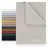 Blumtal® Basic Betttuch 160x275 cm für Matratzen 90x200 cm - Bettlaken ohne Gummi - Oeko-TEX zertifiziertes Betttuch ohne Gummi aus gebürstetem Microfaser/Bettlaken 90x200 cm - Moonlight Grey - Grau