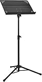 Amazon Basics Professionelles Faltbares Orchester-Notenständer, Höhenverstellbar Von 79.7 Bis 139.9 cm, Steh- Und Sitzverwendung, Dreibeinstativ, Kompakt Und Transportabel, Schwarz