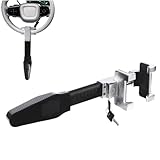 Riegel Lenkradkralle mit Alarm, Lenkradschloss, 130 dB, Lenkradkralle für Auto, Diebstahlsicherung, Universelle Passform, für Autos, SUVs, Wohnmobil, Wohnwagen, 2 Schlüssel(Schwarz)