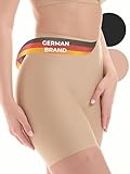 TONEST Shapewear Damen - Bauchweg Shaping-Miederhose - Mid Waist - Figurformender Slip mit Bein - Shape- Radlerhose - 1300-MS-FC (38, Beige)