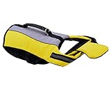 Pet Hundeschwimmweste Hunde Schwimmwest Badeanzug Dog Life Jacket Verstellbare Hundeschwimmweste mit Airbag Griff Reflexstreifen (M, Gelb)