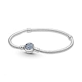 Pandora Armband 'Blaue Scheibe' Silber mit blauem Kristall 599288C01