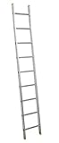 Bayersystem BS-DJ 1x9 Aluminium Anlegeleiter, 9 Sprossen, bis 150 kg belastbar, Leiterhöhe 2,43 m, max. Arbeitshöhe 3,28 m, Profi-Leiter, Stufenanlegeleiter, Silber/Gelb