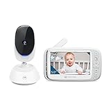 Motorola Nursery Babyphone mit Kamera VM75 - Überwachungskamera mit 5-Zoll-Elterneinheit - Baby Monitor mit Nachtsicht, digitalem Zoom, Zwei-Wege-Kommunikation und Schlafliedern - Kunststoff - Weiß