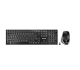 CHERRY DW 9500 SLIM, Kabelloses Tastatur- und Maus-Set, Deutsches Layout (QWERTZ), Bluetooth oder 2,4 GHz Funk, Ergonomische Rechtshändermaus, Schwarz-Grau