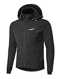 INBIKE Softshelljacke Herren Winter Softshell Jacke Übergangsjacke Wasserdicht Atmungsaktiv Wanderjacke Fahrradjacke Jungen Damen für MTB Fahrrad Wandern Bergsteigen Outdoor Schwarz XL