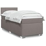 Sufrk Boxspringbett mit Matratze Taupe 90x200 cm Betten Bett Mit Matratze Bett Boxspringbett Schlafzimmer MöBel Stoff - 3285775