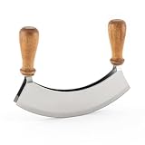 Hanseküche - Kräutermesser Wiegemesser zweischneidig 17,5 cm – Spezialklingenstahl – Küchenklinge zum feinen Zerkleinern, Hacken & Schneiden von Kräutern (Wiegemesser)