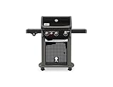 Weber Spirit E-330 GBS Classic Gasgrill, 3 Brenner + Seitenkocher + Sear Zone Brenner, 60 x 46cm Grillfläche, Warmhalterost, Deckelthermometer, 4 Räder - Schwarz (46416079)