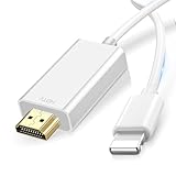 [MFi Zertifiziert] HDMI-Kabel für iPhone 2M, HDMI Light ning Kabel zur Übertragung von iPhone14/13/12 auf TV YouTube-TV-Ausgang, HD-Auflösung 1080P(iPhone16/15/Netflix/HDCP app wird nicht unterstützt)