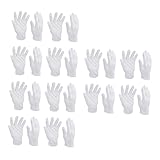 TEHAUX 12 Paare Weiße Baumwollhandschuhe Arbeitshandschuhe aus Baumwolle Strapazierfähige Schutzhandschuhe Dicke Handschoner für Herren und Damen Langlebig und Vielseitig Einsetzbar