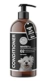 Annimally White Plus Conditioner - Natürliche FellspüLung mit Sheabutter für strahlend weißes Fell, ph-neutrale, feuchtigkeitsspendende Pflege für weißes Fell ohne Bleichmittel & Parfüm - 500 ml