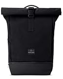 Johnny Urban Rucksack Damen & Herren Schwarz - Allen Medium - Rolltop Mit Laptopfach für Uni Fahrrad Business - 15L - Nachhaltig - Wasserabweisend