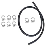 1M Benzinschlauch, Kraftstoffgasleitung Kit Ø 8 mm Kraftstoffschlauch Dieselschlauch mit 8 Stücke 10-16mm Schlauchschellen für Rasenmäher, Auto, Traktor, Boot