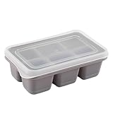 Gefrierschrank Eiswürfelformen, 6-fach Eiswürfelform Mit Deckel Für Cocktails, Flexibel & Leicht Entnehmbar Für Whiskey Eisblöcke, Stapelbare Küchenhilfe Für Zuhause Restaurant