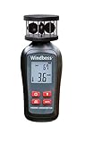 Windboss® Windmesser mit Thermometer für Surfen, Segeln, Kiten und alle weiteren Aktivitäten mit Wind. Mit Stativgewinde und Schutztasche.