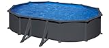Gre Pool KITPROV508GY - Aufstellpool aus Stahl, oval, mit Anthrazitfarbe. Abnehmbare Gartenpool. 500 x 300 x 132 cm