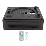 Denash CD-Player mit Zwei Stereolautsprechern, Fernbedienung, USB-Flash-Laufwerk-Player, 3,5-mm-AUX-Anschluss, Walnussmaterial, CD-, MP3-, WAV-, WMA-, 80 DB Signal-Verhältnis, 5 W