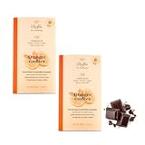 DEU | Dolfin® | 60% dunkle Schokolade und Orangenschale | 60% Kakaoriegel mit Orange - 2 x 70 Gr | Orangenschalen und dunkle Schokolade