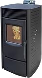 NEMAXX® Pelletofen P9 - Pelletheizung mit 9 kW – Pelletofen [HOHE HEIZLEISTUNG] – Pelletofen Elektrokamin Wi-Fi Ready – Pelletofen mit hoher Wärmeabgabe & Überhitzungsthermostat – Schwarz