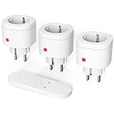 SURNICE Funksteckdosen mit Fernbedienung, 13A/3000W 3er Steckdosen mit 1er Fernbedienung, Reichweite 40m, für Innen Weihnachtsdeko, Haushaltsgeräte