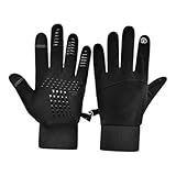 ABOOFAN 1Paar Winterhandschuhe für Herren Touchscreen Kompatibel rutschfest für Outdoor Aktivitäten und Radfahren bei Kaltem Wetter Schwarz