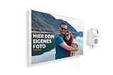 Könighaus Eigenes Bild & Foto Infrarot Heizung mit TÜV SÜD & 5 Jahren Garantie - Made in Germany (Lade DEIN eigenes Motiv hoch und mach dir ein Einzelstück) (600W-Weißer Rahmen) - inkl. Thermostat