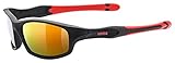 uvex sportstyle 507 - Sonnenbrille für Kinder - 100% UVA-, B, C Schutz - inkl. Kopfband - black matt red/red - one size