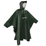 E EASTSTORM Leichter Wasserdichter Regenponcho Mit Sichtfenster, 3-in-1 Multifunktionales Regencape zum Camping Wandern Outdoor für Damen & Herren, Einheitsgröße