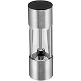 WMF Mini Gewürzmühle klein 11 cm unbefüllt, Cromargan Edelstahl, Grinder, Glas, Keramikmahlwerk, Salzmühle, Pfeffermühle