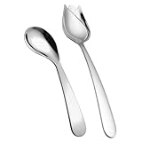 GARVALON 2 Stück Ellbogenlöffel, Abgewinkelter Löffel, Metall, Selbstfütternder Löffel, Utensilien Für Die Altenpflege, Besteck Für Behinderte Für Erwachsene, Essgeschirr, Abgewinkelter