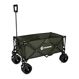 AQUASTIC Caro Transportwagen mit Rädern, mit robusten PVC-Rädern, ideal für Garten und Strand, mit verstellbarer Rückenlehne, Olivgrün