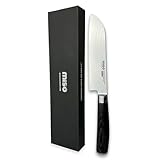Miso Cookware Santokumesser 18 cm – Damastmesser & Küchenmesser (AUS‑10, 67 Lagen, 60 HRC) mit Pakkawood-Griff, inkl. Aufbewahrungsbox & Poliertuch