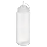 APS 93259 Quetschflasche, Ø 8 cm, Höhe 26,5 cm, 1.025 ml, Polyethylen, transparent, mit Schraubdeckel und Verschlusskappe