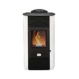 STUFE A PELLET ITALIA Siberia Idro 15 KW WiFi | Hydro-Pelletöfen für Heizung und Warmwasser Effizienz 90% Heizt 90m² Autonomie 20 Std Programmierbar WiFi-Steuerung 5 Kräfte 24 Monate Garantie Weiß