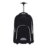 MEELRYD Trolley Rucksack mit Rollen, für Laptops und Macbooks unter 15 Zoll, Business Rolling Rucksack mit Groß Rädern, 45L Reiserucksack, Versteckte Pull, wasserdichte für Arbeit Reise, Schwarz