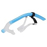Silicone Schwimmschnorchel Komfortable Silikonmaske Hydrodynamische Form Mit Verstellbarer Kopfstütze Für Schnorcheln Tauchen Schwimmen (Himmelblau)