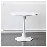 Moderner runder Bistrotisch, 60 cm, weiße MDF-Oberfläche, Tulpen-Design, stilvoller Esstisch für kleine Küche und Wohnzimmer, kompakte und elegante Möbel