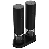 Alipis Automatisches Pfeffermühlen Set USB Wiederaufladbarer Elektrischer Gewürzmühle Einstellbare Grobheit für Zuhause und Kompakt und Tragbar Präzises Mahlen