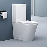 doporro Design Stand wc 108T inkl. Softclose Absenkautomatik 37x65x83cm Stand-Toilette Weiß spülrandlos