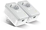 TP-Link TL-PA4010P Kit AV600 Nano Powerline mit Durchgangssteckdose, 1 Ethernet-Port, Plug und Play, Kit mit 2 Adaptern, 600 Mbps (Zertifiziert überholt)