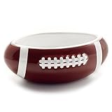 40YARDS American Football Snackschale/Schüssel/Bowl in American Football Form (Größe M, 16 cm Länge) aus Keramik mit erhabener, fühlbarer Naht