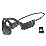 SilisoundTek Knochenleitungskopfhörer IPX7, wasserdicht, integrierter 32G-Speicher für MP3-Player, Bluetooth 5.3, 10 Stunden Spielzeit zum Laufen, Radfahren, Wandern, Fitnessstudio