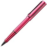 LAMY AL-star fiery Tintenroller - leichter Stift mit transparenten, ergonomischen Griff & Strichbreite M - Gehäuse aus Aluminium – mit Tintenrollermine M 63 Strichbreite M in schwarz