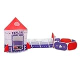 Kinderspielzelt,3-in-1-Raumschiff-Spielhaus-Kit - Interaktives Spielzeug Für Drinnen Draußen Für Mädchen, Mit Bällebad Krabbeltunnel