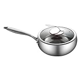 Kochen Wokpfanne, Titanbeschichtung, Schnellheizung, flacher Boden, Induktionskochgeschirr, tiefe Bratpfanne mit Deckel, Küchenzubehör zum Rühren, Braten, Suppen, Schmoren