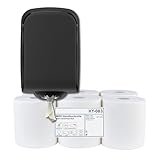 HypaFol Handtuchrollenspender Set – Centerpull Maxi schwarz matt + 6 Handtuchrollen, 2-lagig, Zellstoff, Ø 19 cm, für Gewerbe & öffentliche Einrichtungen