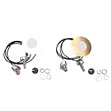 Youdefa 2 StüCk 50MM Gitarren Pickup Piezo Transducer Vorverdrahteter VerstäRker mit 6,35MM Ausgangsbuchse für Akustik Gitarre Ukulele Zigarre Box Gitarre