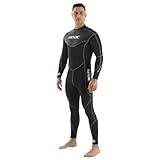 SEAC Herren Sense Man Neoprenanzug Nass Einteiler ohne Kapuze zum Schnorcheln und Tauchen, Neopren 3mm, Schwarz, L