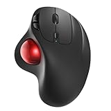 Nulea M501 Kabellose Trackball Maus, Wiederaufladbare Ergonomische Maus, Präzises und Reibungsloses Tracking, 3-Geräte-Verbindung (Bluetooth oder USB), Kompatibel für PC, Laptop, Mac, Windows.